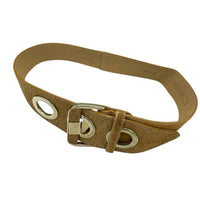 Etcetera Wide Camel Color Leather Oversized Grommet Waist Belt