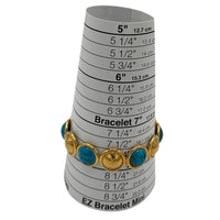 Sterling Silver Vermeil Hammered Faux Turquoise Bangle Bracelet