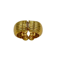 Bold Chunky Shiny Gold Wide Hinged Bangle Bracelet