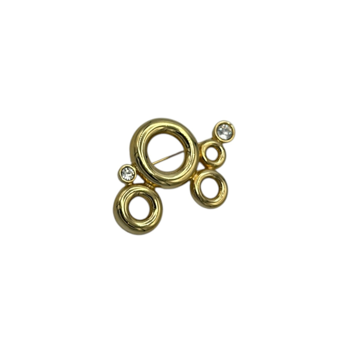 Courreges Gold Open Circle Brooch Vintage Pin
