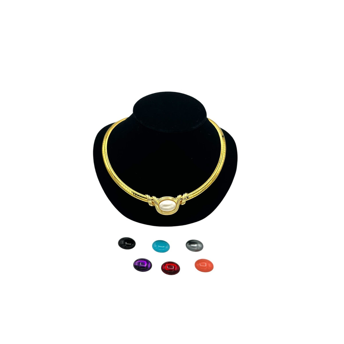 Joan Rivers Gold Omega Interchangeable Resin Cabochon Necklace