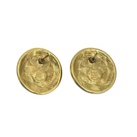 Givenchy Round Logo Faux Pearl Pierced Vintage Earrings