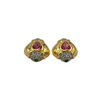 Nolan Miller Glamour Collection Pink Heart Crystal Clip-On Earrings