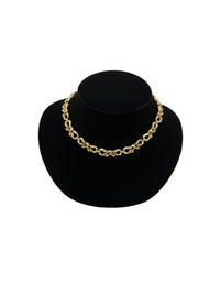 Trifari Gold Ribbon Bow Link Collar Necklace