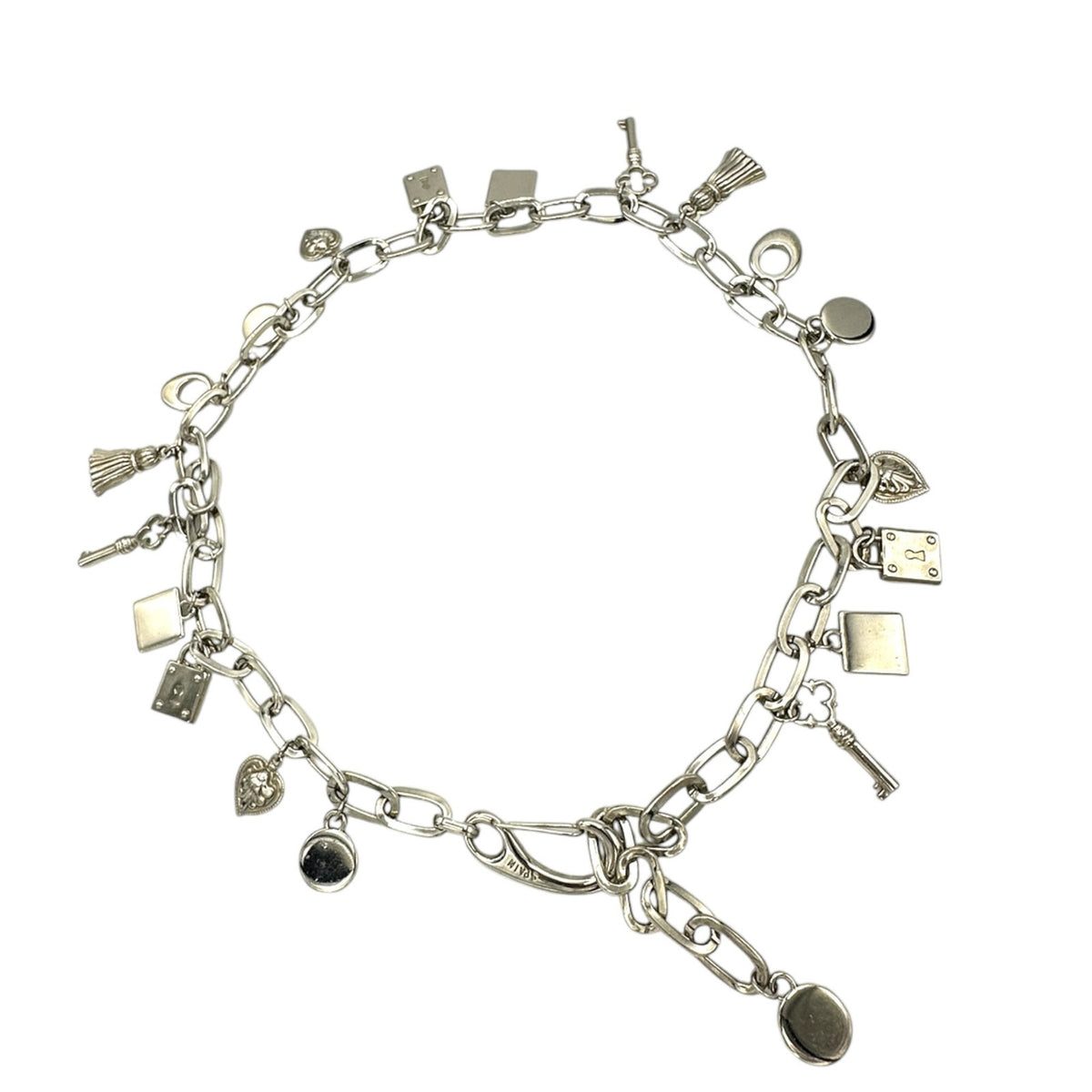 Vintage Escada Silver Chain Charm Statement Belt