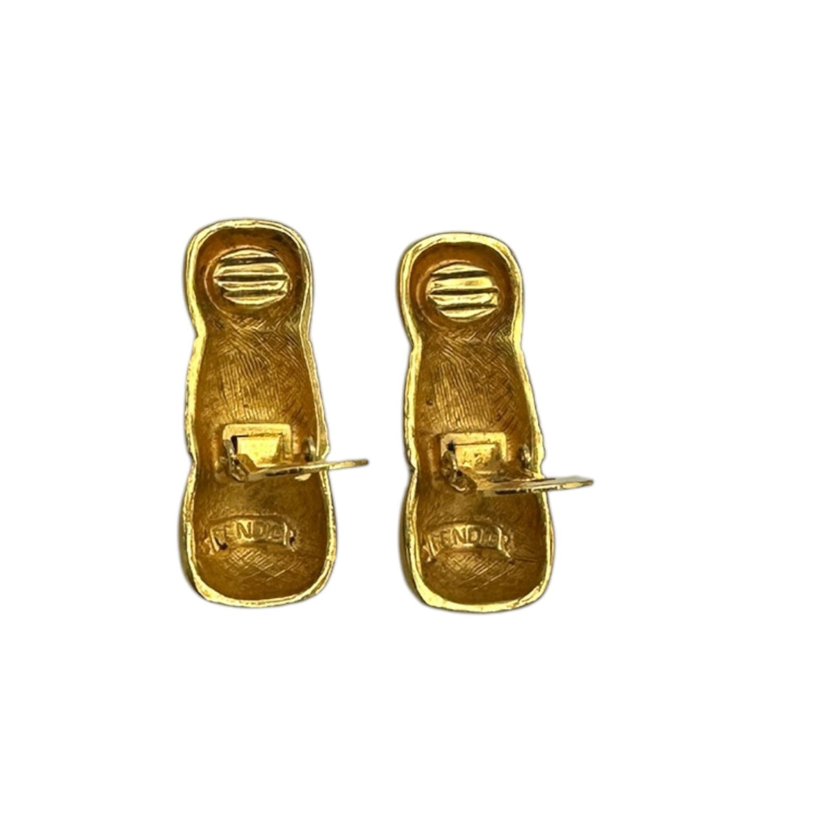 Vintage Fendi Gold Ribbed Knot Clip-On Earrings