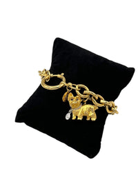 Joan Rivers Vintage Gold Scottie Dog Charm Bracelet