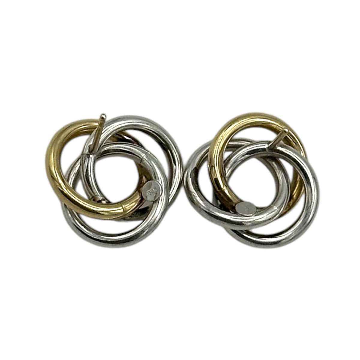 Gold Sterling Silver Love Knot Stud Pierced Earrings
