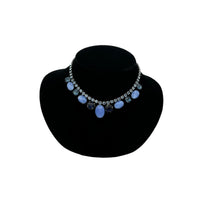 Vintage Blue Rhinestone Choker Necklace