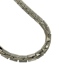 Silver Heavy Square Link Chain Chunky Layering Necklace