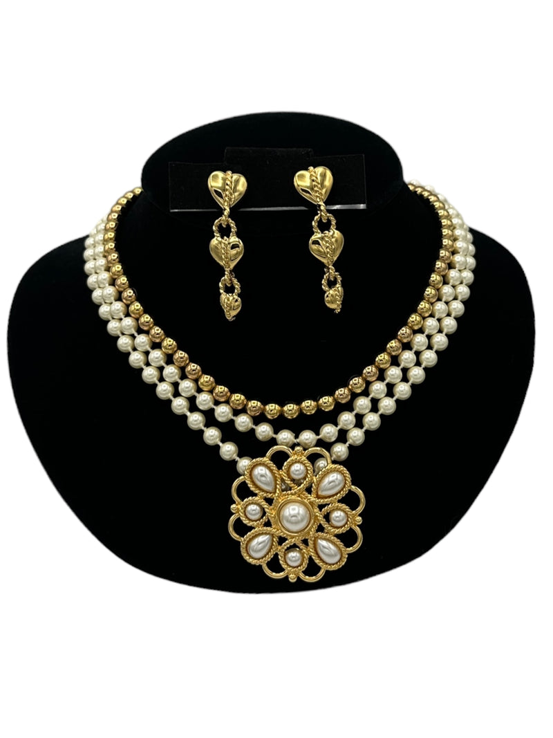 Pearl & Gold Ball Chain Vintage Jewelry Curated Collection