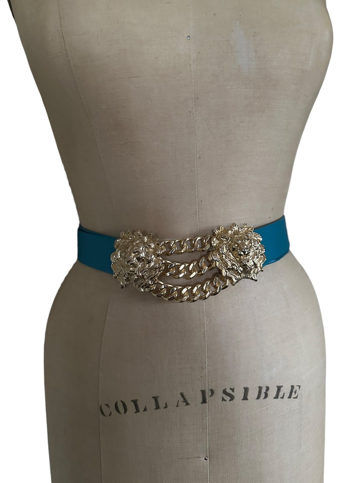 Mimi Di N Gold Double Lion Belt 1989 Adjustable