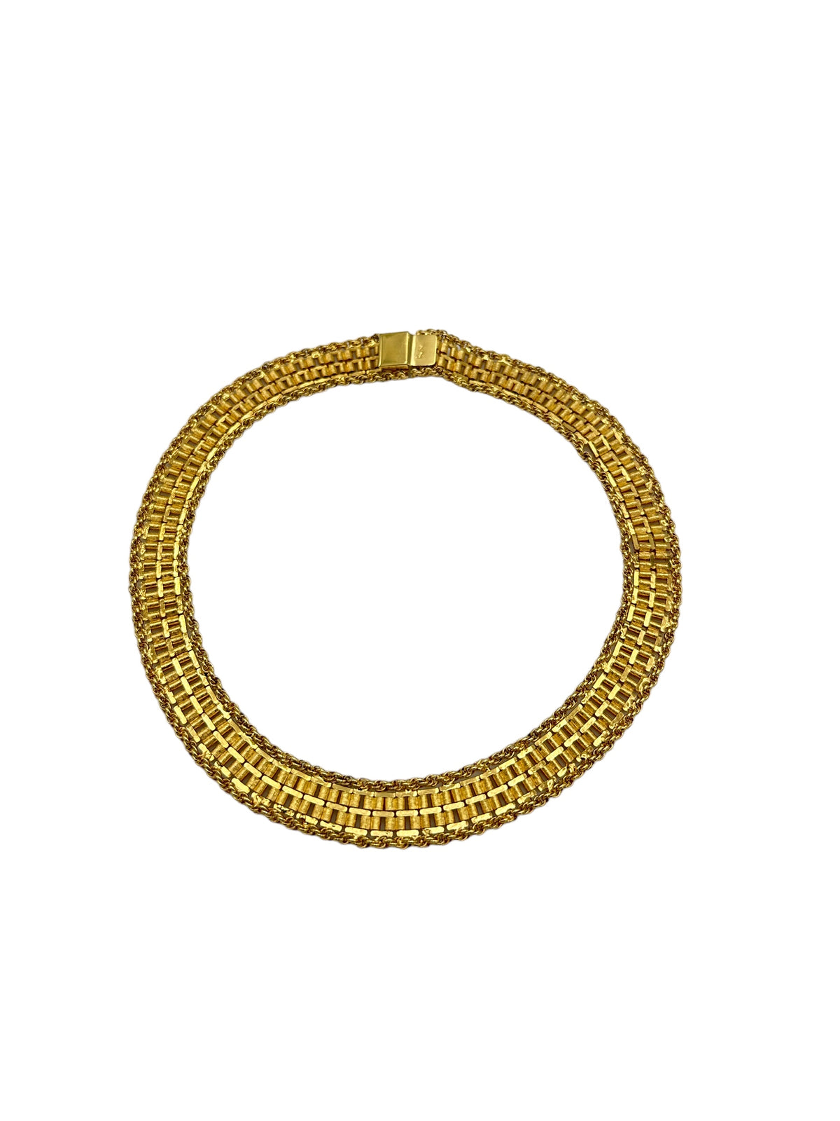 Gold Hobe Basketweave Chain Collar Necklace