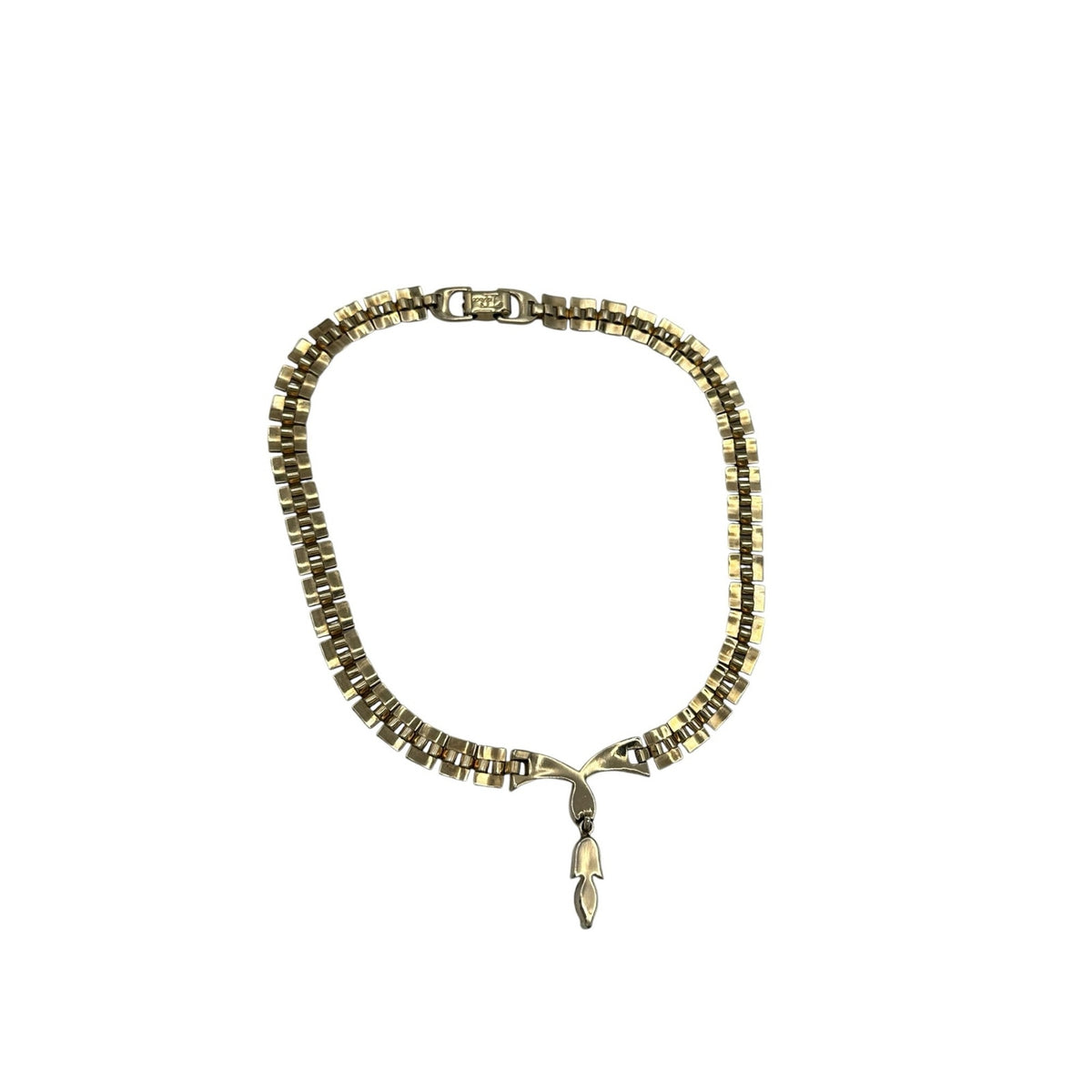 Vintage TARA Clear Rhinestone Tulip Drop Pendant Necklace
