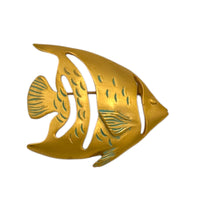 Givenchy Vintage Angel Fish Pin Brooch Brushed Gold Large Pin