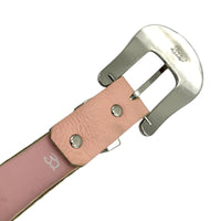 Kippys Pink Leather Western Statement Belt Y2k Crystal Buckle Size 32