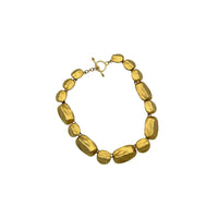 GJD Gold Nugget Chunky Statement Necklace 1980s