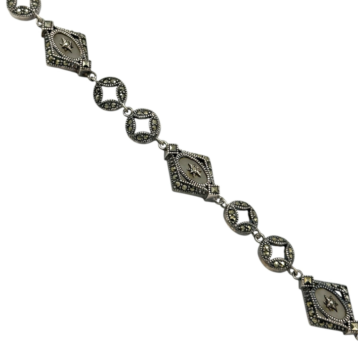 Judith Jack Sterling Silver Marcasite Camphor Glass Bracelet
