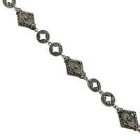 Judith Jack Sterling Silver Marcasite Camphor Glass Bracelet