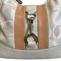 Coach Hampton Optic Signature Logo Stripe Hobo Handbag F13336