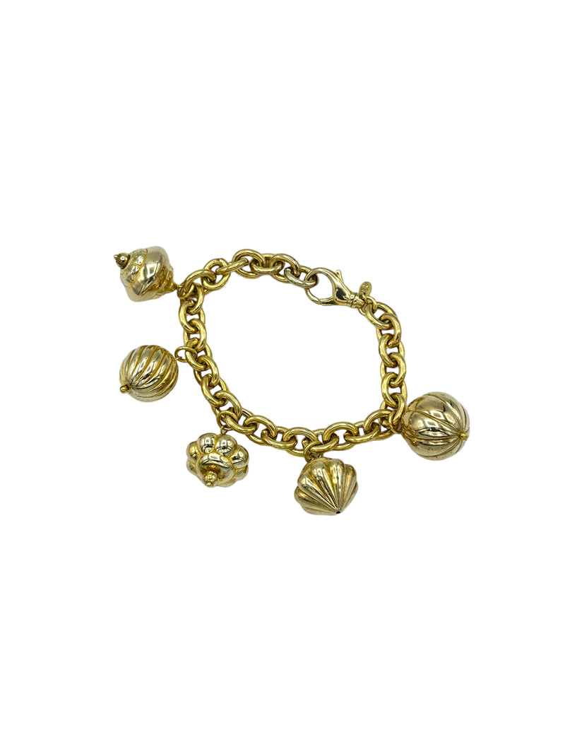 Sterling Silver Vermeil Italy Charm Layering Bracelet