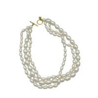 Anne Klein Three Strand Faux Pearl Necklace Toggle Closure