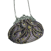Vintage Purple Art Deco Style Beaded Evening Handbag by Carlo Fellini
