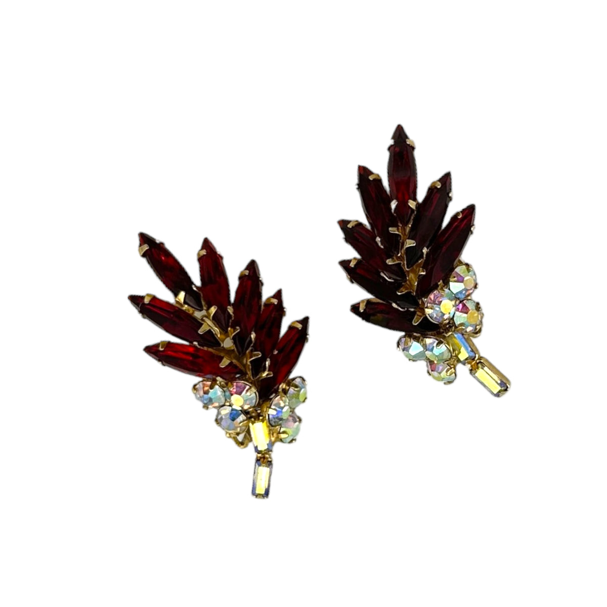 Juliana DeLizza & Elster (D&E) Red Crawler Floral Clip-On Earrings