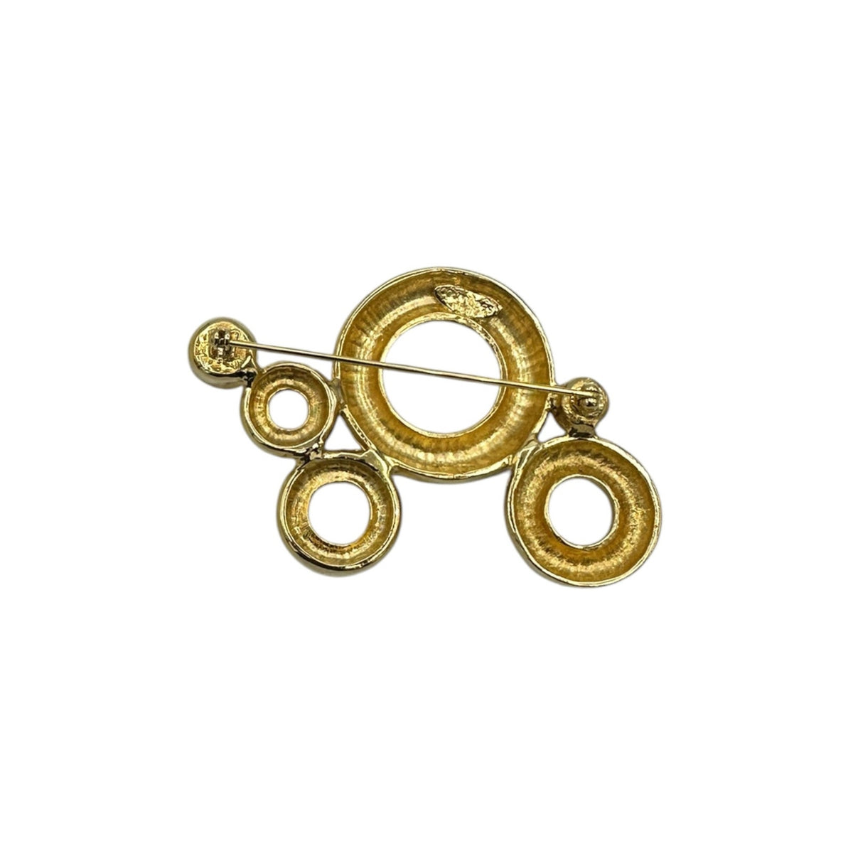 Courreges Gold Open Circle Brooch Vintage Pin