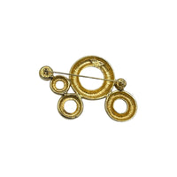 Courreges Gold Open Circle Brooch Vintage Pin