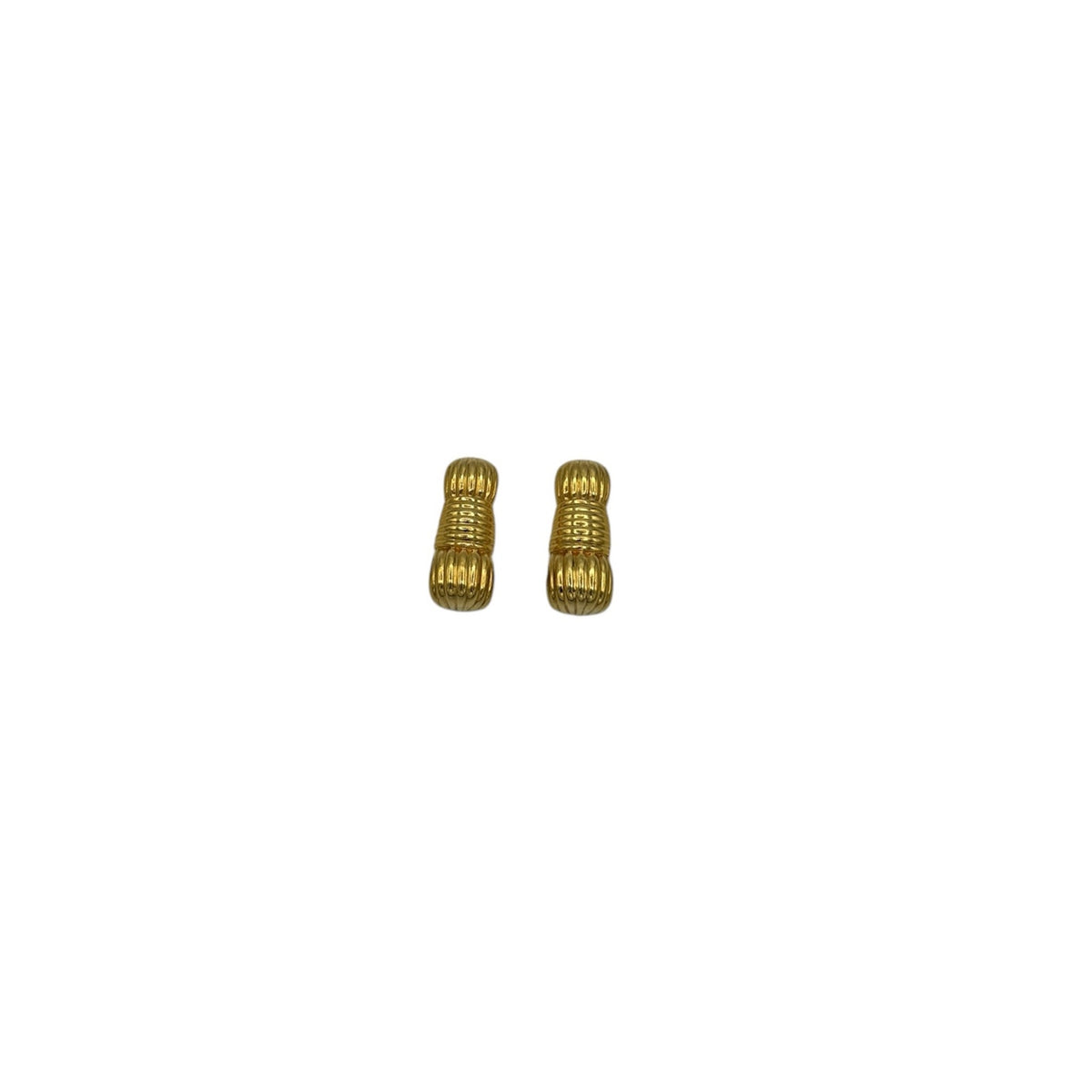 Vintage Fendi Gold Ribbed Knot Clip-On Earrings