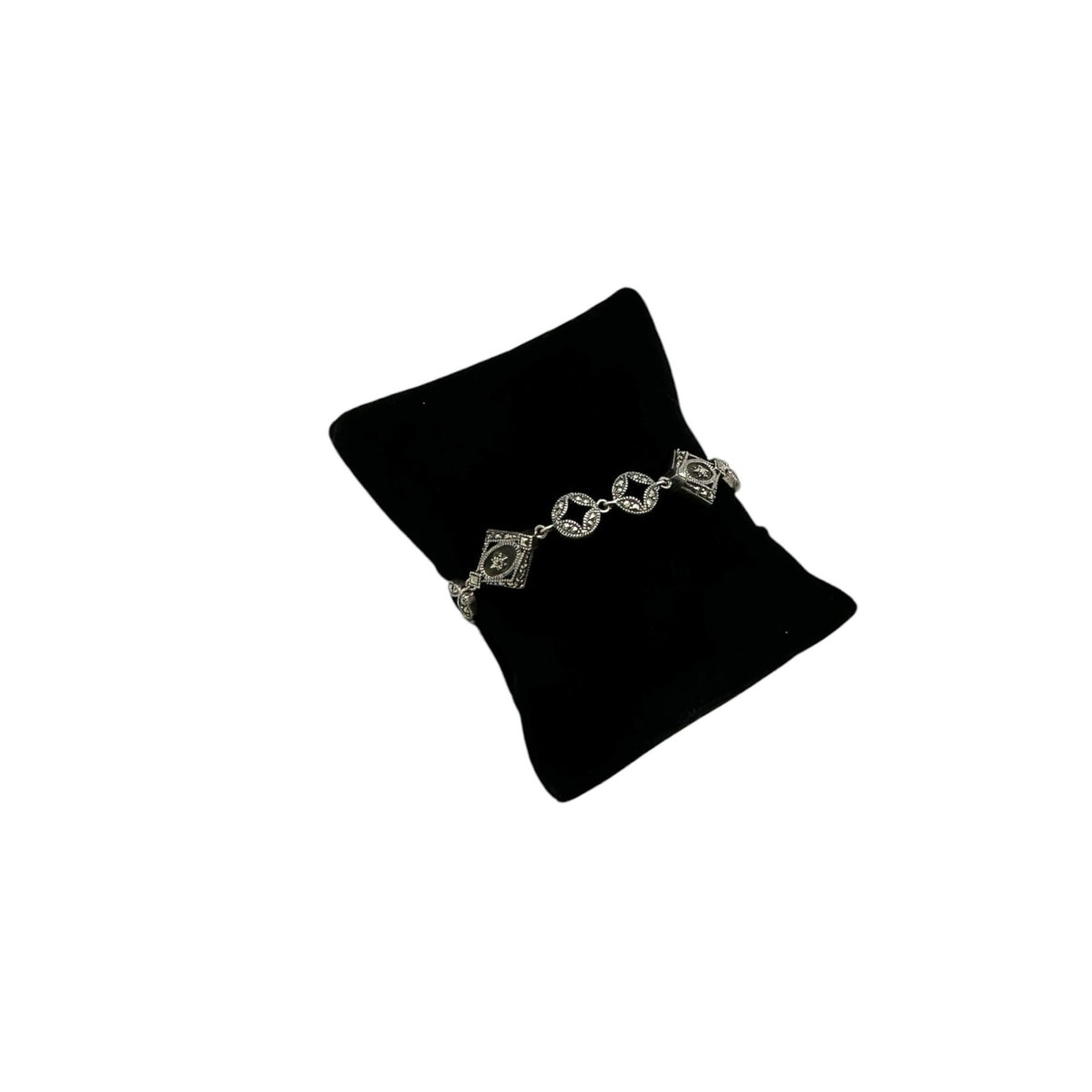 Judith Jack Sterling Silver Marcasite Camphor Glass Bracelet