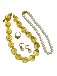 Gold Peacock Chain & Pearl Vintage Jewelry Curated Collection