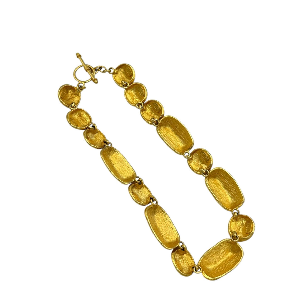 GJD Gold Nugget Chunky Statement Necklace 1980s