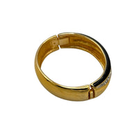 Swarovski Vintage Black Enamel Rhinestone Hinged Bangle Bracelet