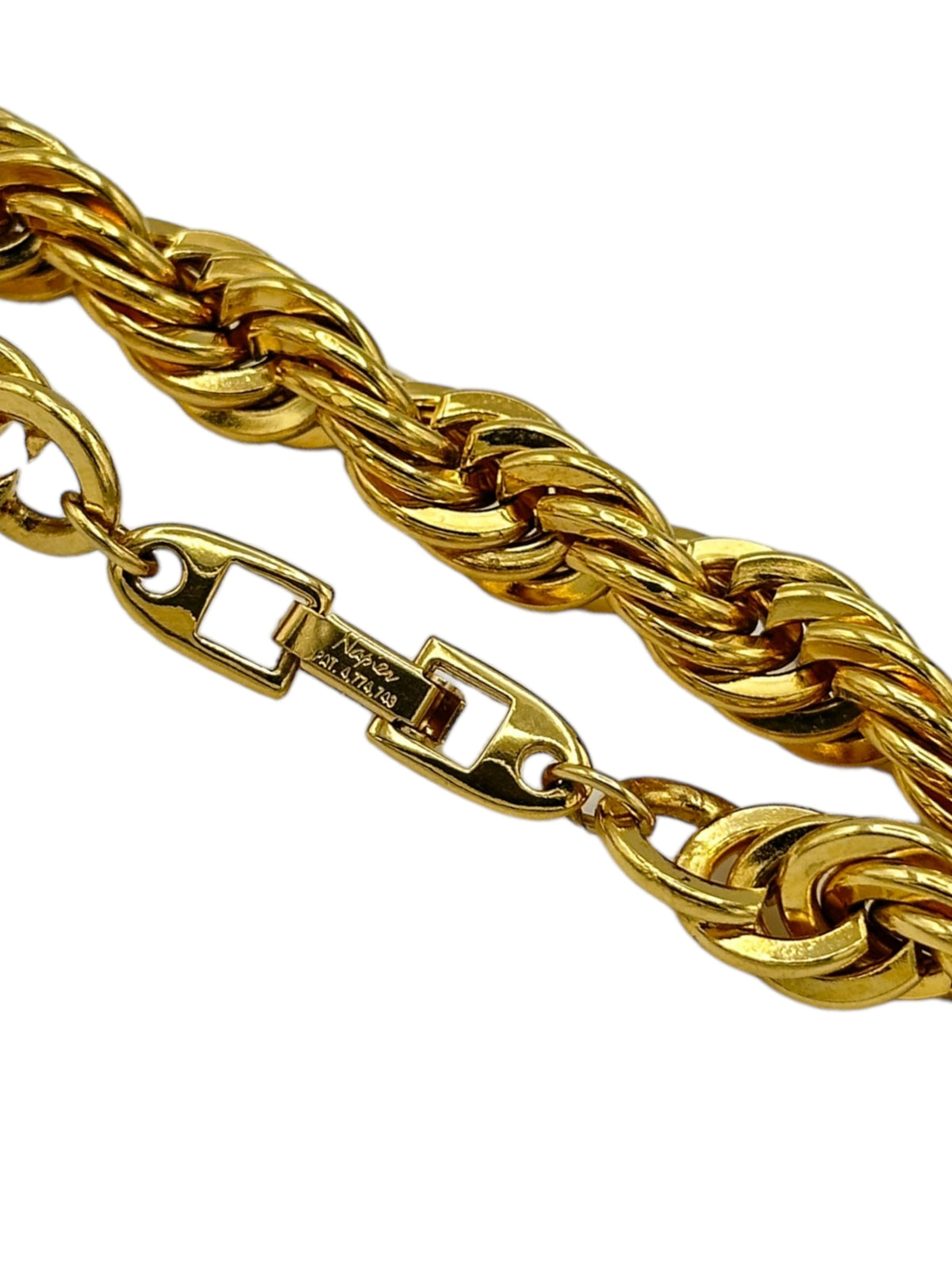 Napier Vintage Jewelry Rope Link Gold Long Chain Necklace