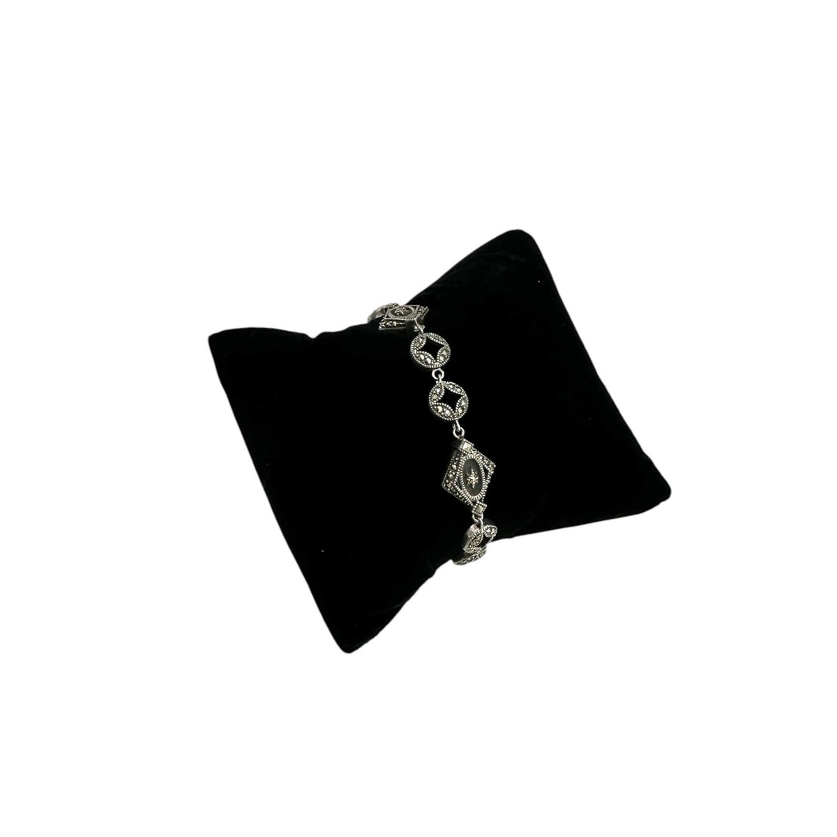 Judith Jack Sterling Silver Marcasite Camphor Glass Bracelet