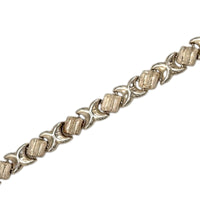 Alumni Stampato Style Sterling Silver XO Link Bracelet