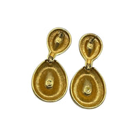 Swarovski Gold Teardrop Dangle Clear Crystal Pierced Earrings