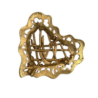 Christian Lacroix Gold Heart Brooch Made in France Vintage 1990s Pin