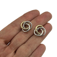 Gold Sterling Silver Love Knot Stud Pierced Earrings