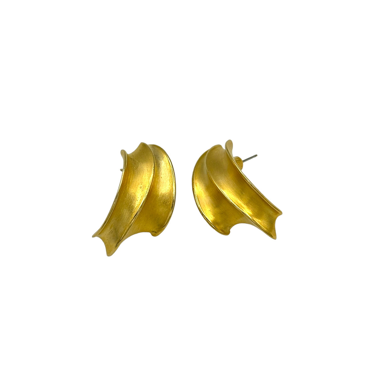 Erwin Pearl Vintage Satin Gold Pierced Statement Earrings