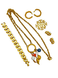 Classic Matt Gold Layering Charm Chain Vintage Jewelry Curated Collection