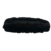 Black Beaded Evening Clutch Moni Couture Vintage Floral Purse