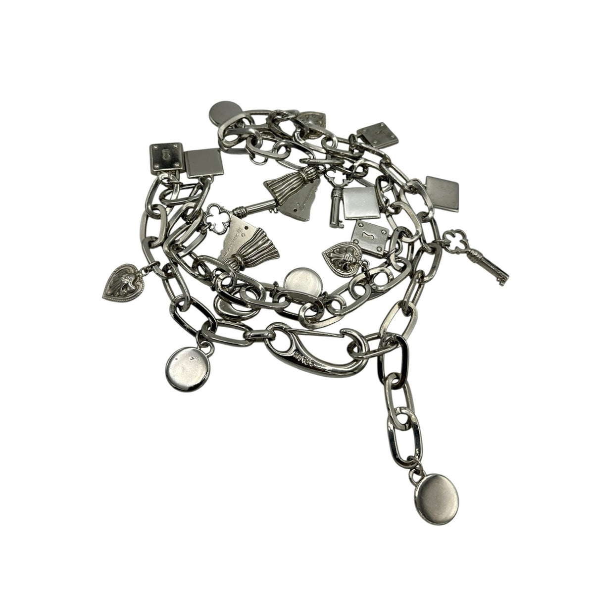Vintage Escada Silver Chain Charm Statement Belt