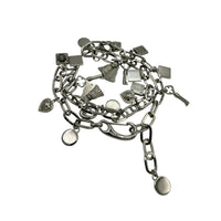 Vintage Escada Silver Chain Charm Statement Belt