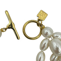 Anne Klein Three Strand Faux Pearl Necklace Toggle Closure