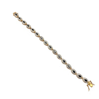 Sterling Silver Gold Vermeil Blue Sapphire Vintage Tennis Bracelet