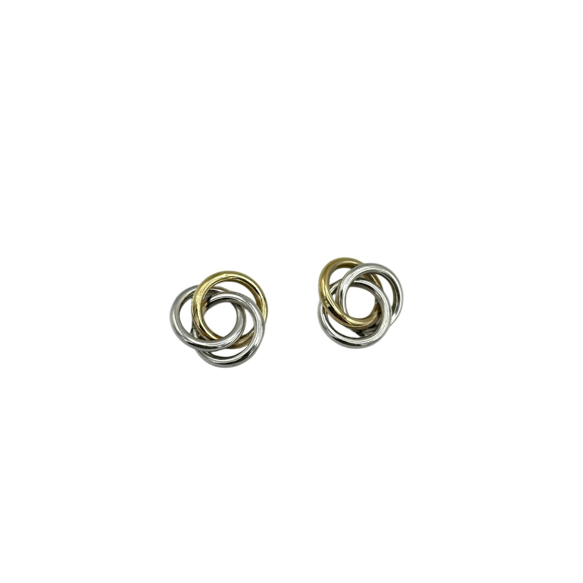 Gold Sterling Silver Love Knot Stud Pierced Earrings