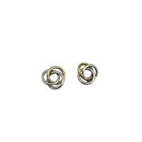 Gold Sterling Silver Love Knot Stud Pierced Earrings